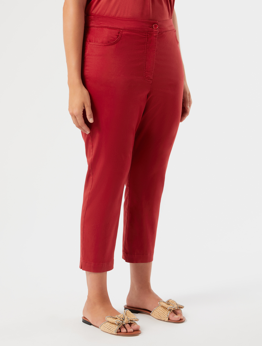 Satin skinny trousers - RED - Marina Rinaldi - 3
