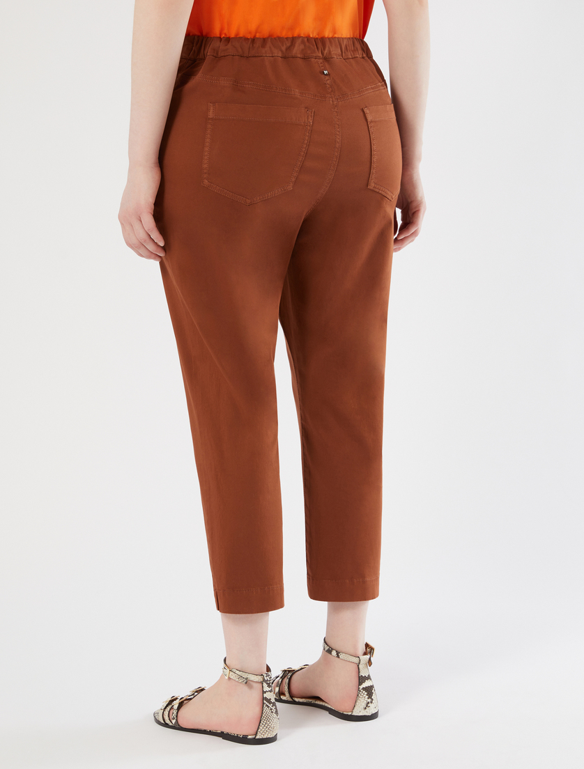 Satin skinny trousers - BROWN - Marina Rinaldi - 4