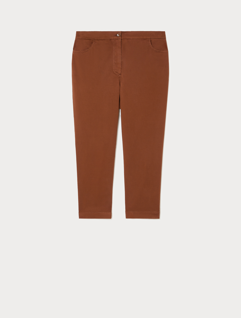 Satin skinny trousers - BROWN - Marina Rinaldi