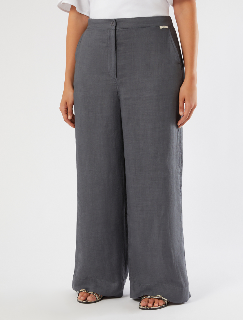 Hose aus Ramie-Twill - MITTELGRAU - Marina Rinaldi - 3