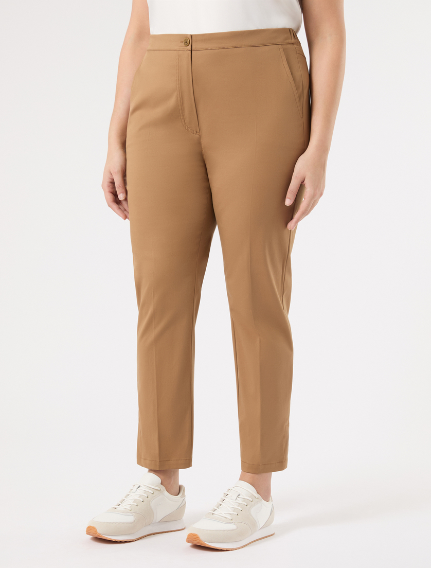 Cotton gabardine trousers - TAWNY - Marina Rinaldi - 3