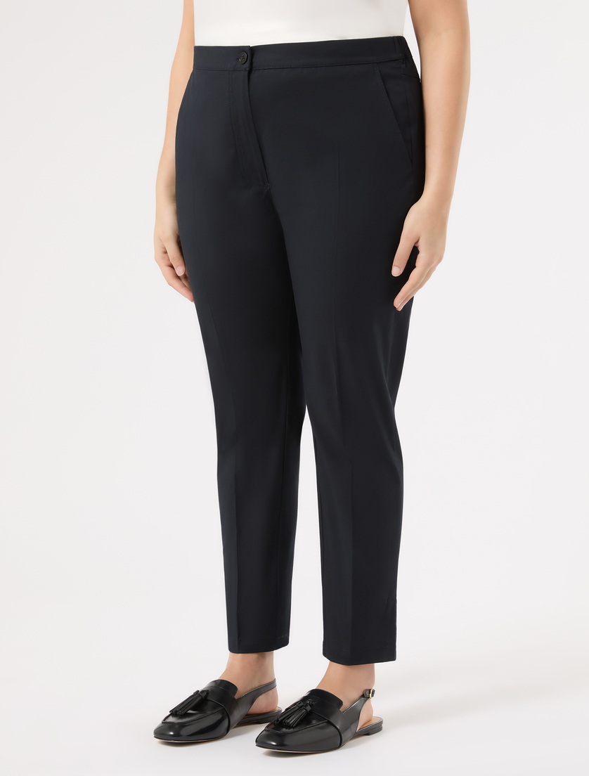 Cotton gabardine trousers - ULTRAMARINE - Marina Rinaldi - 3