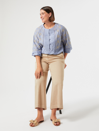Straight-fit satin trousers - Marina Rinaldi