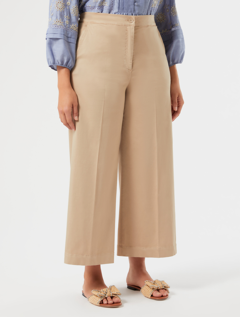 Straight-fit satin trousers - SAND - Marina Rinaldi - 3