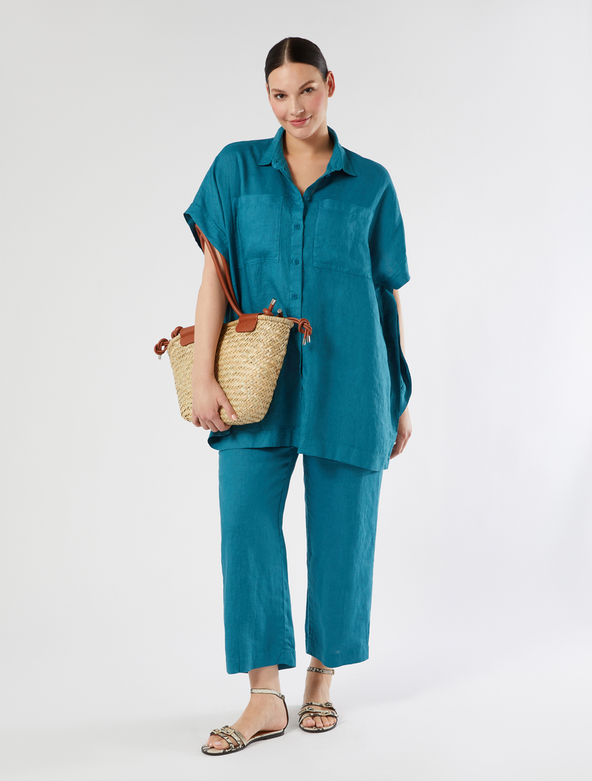 Linen canvas trousers - Marina Rinaldi