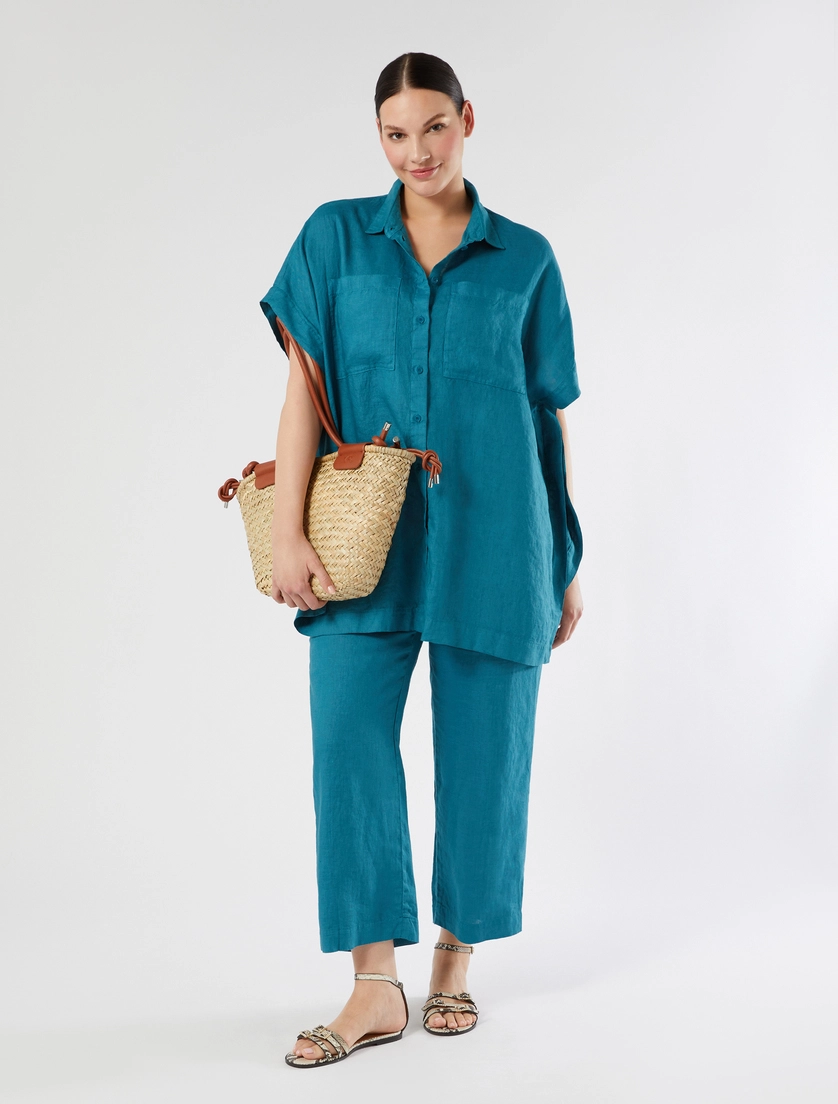 Linen canvas trousers - Marina Rinaldi
