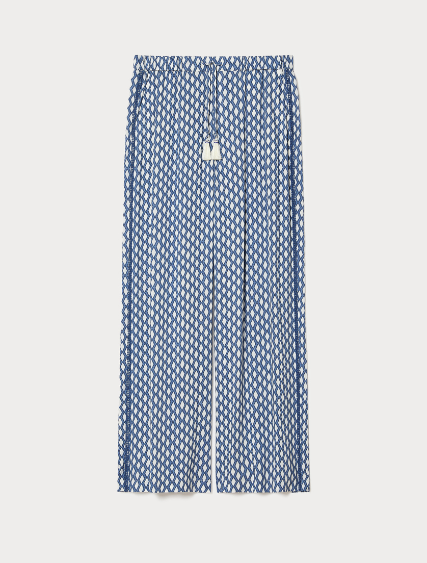 Wide-fit viscose trousers - WHITE - Marina Rinaldi