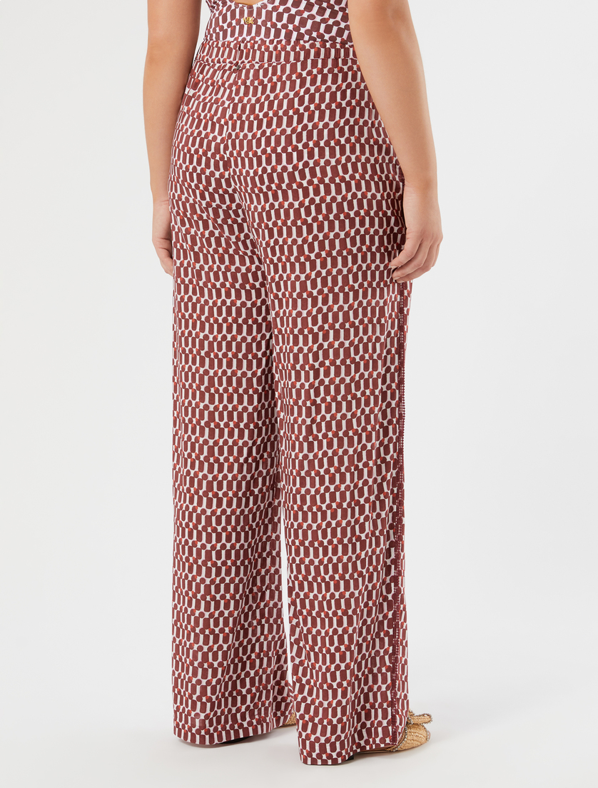 Wide-fit viscose trousers - RED BROWN - Marina Rinaldi - 4