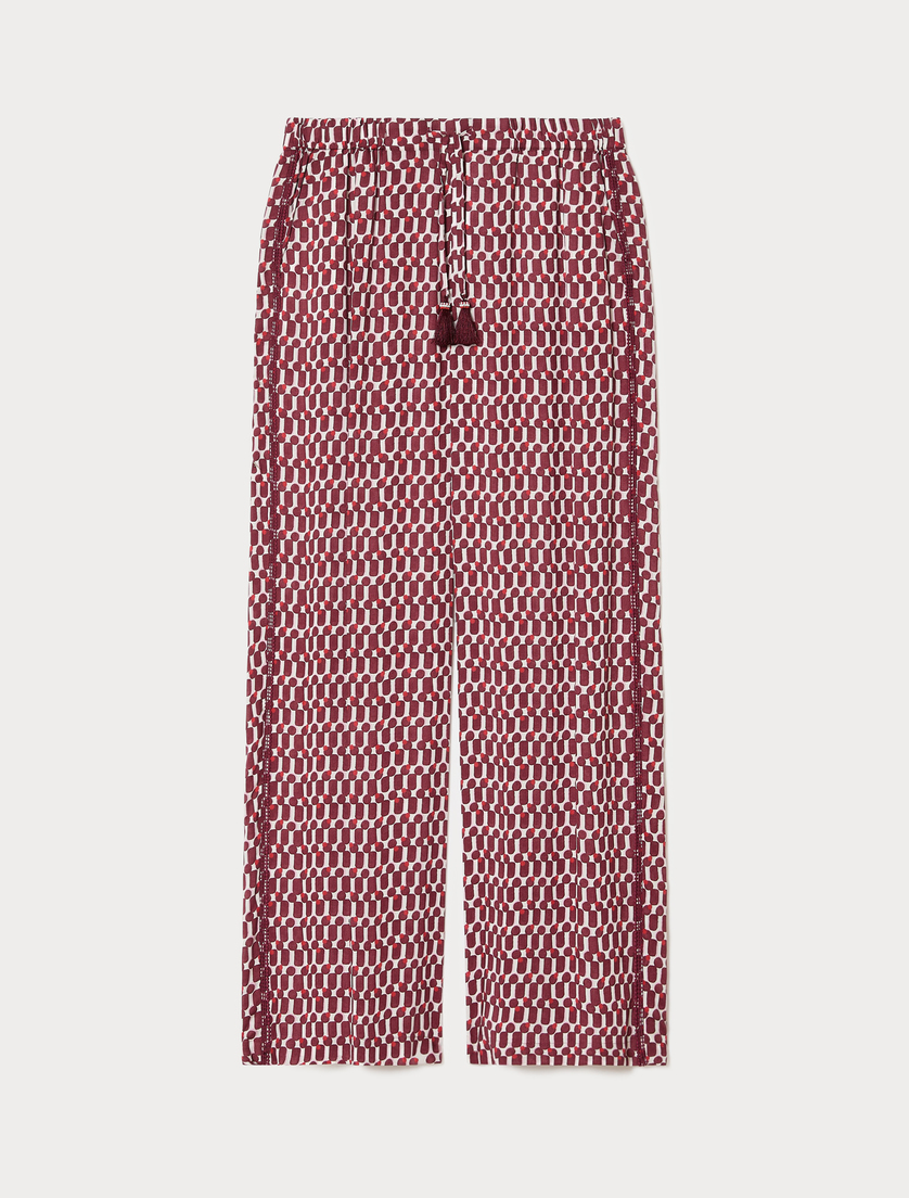 Wide-fit viscose trousers - RED BROWN - Marina Rinaldi