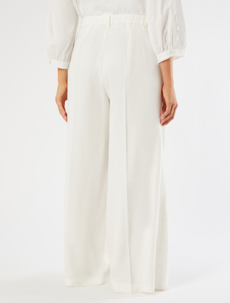 Stretch linen twill trousers - IVORY - Marina Rinaldi - 4