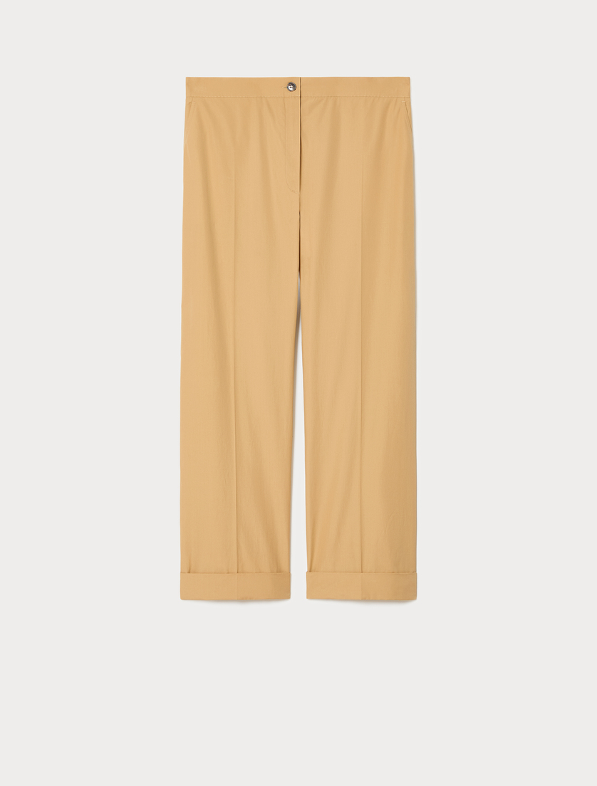 Pantaloni in popeline di cotone - CAMMELLO - Marina Rinaldi