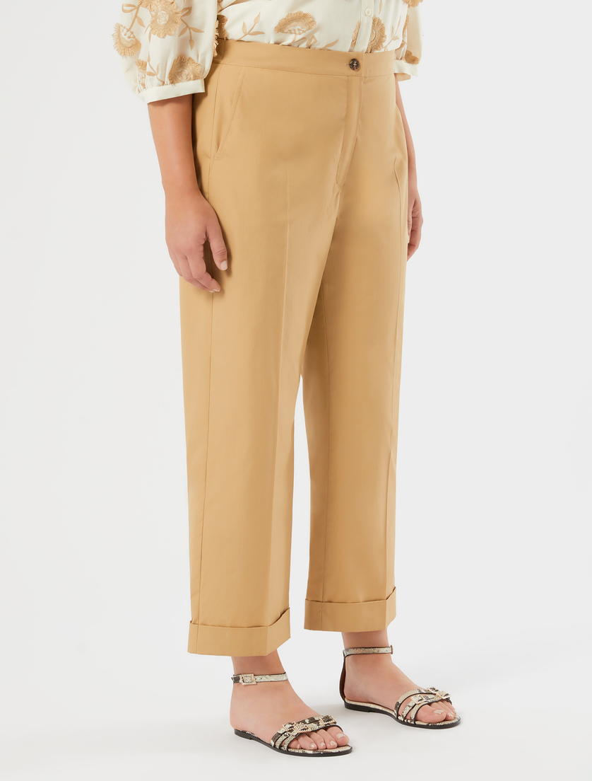 Pantaloni in popeline di cotone - CAMMELLO - Marina Rinaldi - 3