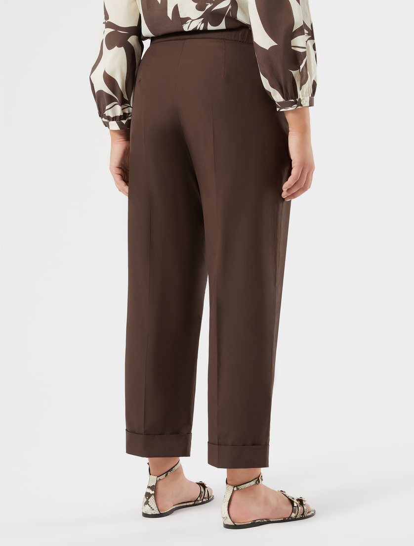 Hose aus Baumwollpopeline - BRAUN - Marina Rinaldi - 4