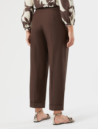 Cotton poplin trousers - BROWN - Marina Rinaldi - 4