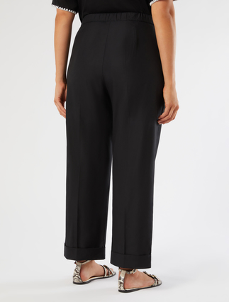 Cotton poplin trousers - BLACK - Marina Rinaldi - 4