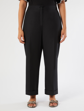 Hose aus Baumwollpopeline - SCHWARZ