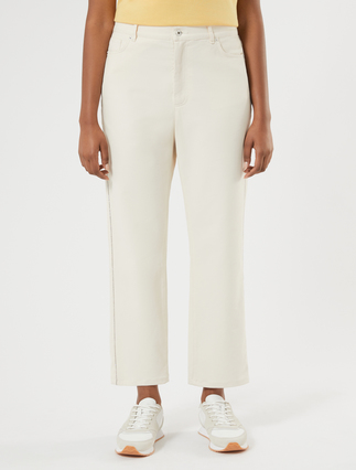 Cotton bull denim jeans - MILK