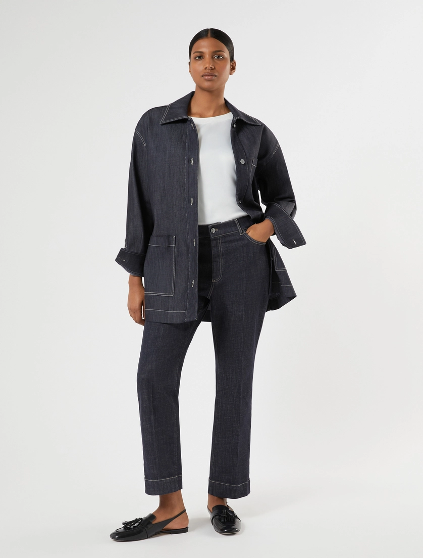 Flared stretch cotton trousers - Marina Rinaldi
