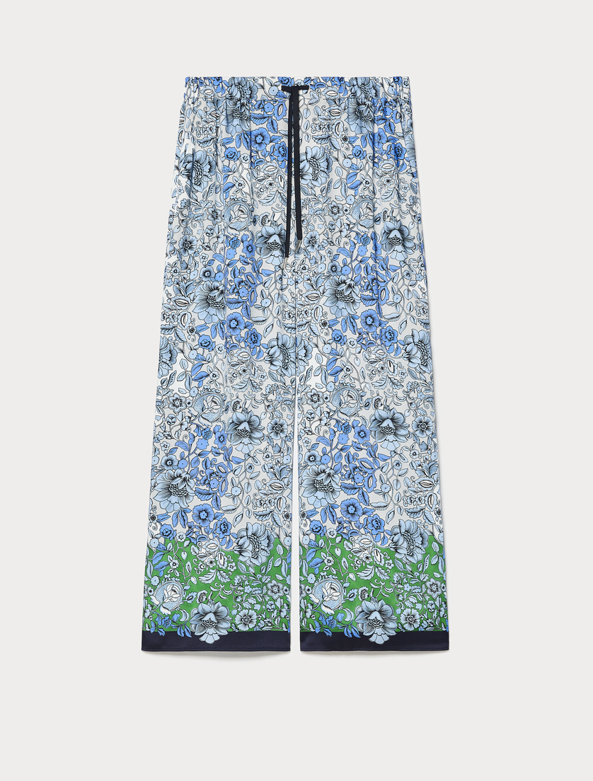 Printed twill trousers - IVORY - Marina Rinaldi