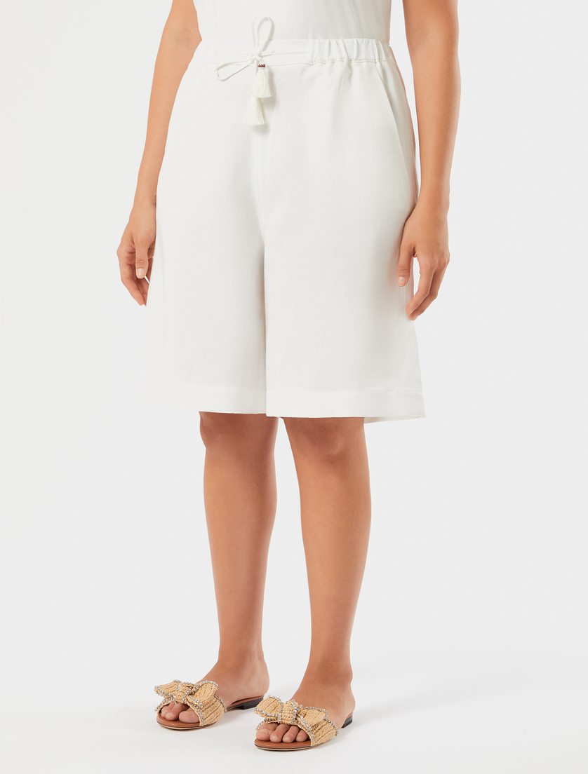 Bermuda en sergé de lin - IVOIRE - Marina Rinaldi - 3
