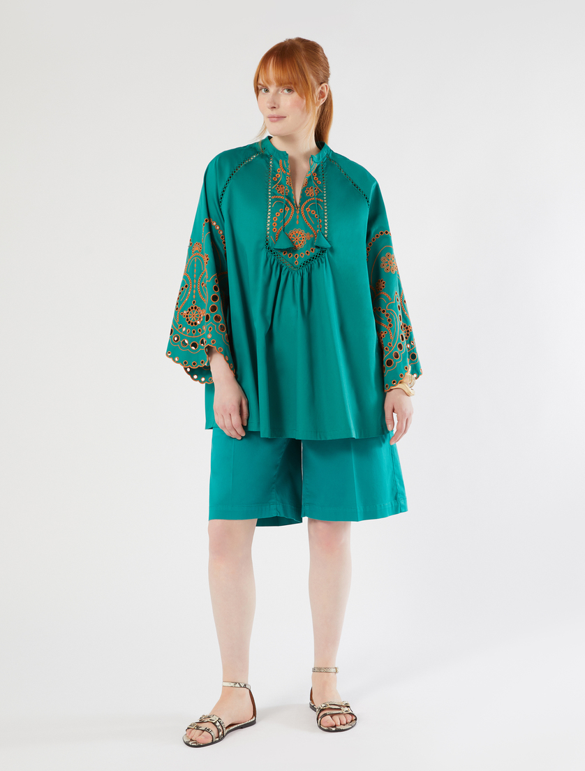 Cotton satin Bermuda shorts - Marina Rinaldi