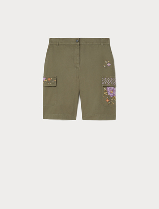 Cotton gabardine Bermuda shorts - Marina Rinaldi