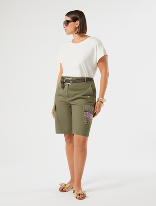 Cotton gabardine Bermuda shorts - Marina Rinaldi