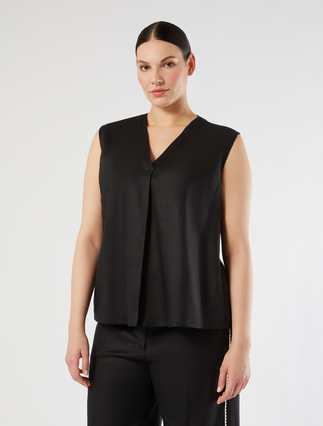 Linen canvas top - BLACK