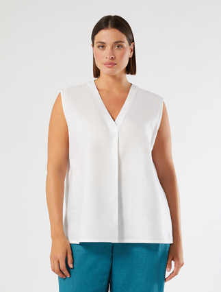 Linen canvas top - OPTICAL WHITE