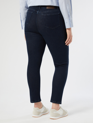 Slim-fit cotton denim jeans - NAVY - Marina Rinaldi - 4