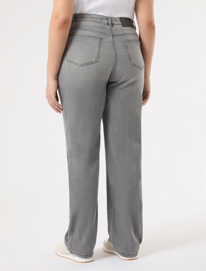 Regular-fit cotton denim jeans - BLACK - Marina Rinaldi - 4