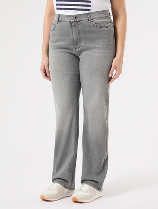 Regular-fit cotton denim jeans - BLACK