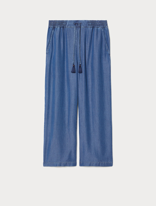 Cropped twill trousers - Marina Rinaldi