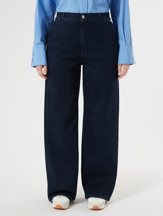 Jeansy z denimu w kolorze indygo - GRANATOWY