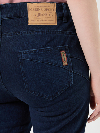 Compact, wonder-fit denim jeans - MIDNIGHTBLUE - Marina Rinaldi - 5