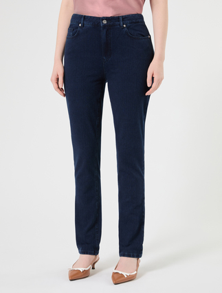 Compact, wonder-fit denim jeans - MIDNIGHTBLUE - Marina Rinaldi - 3