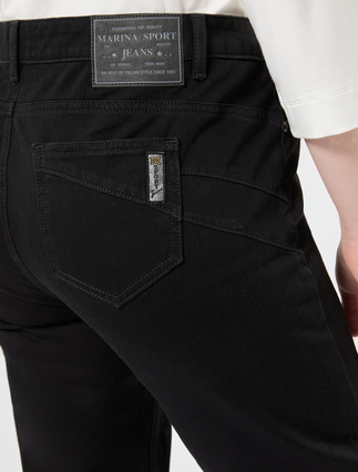 Compact, wonder-fit denim jeans - BLACK - Marina Rinaldi - 5