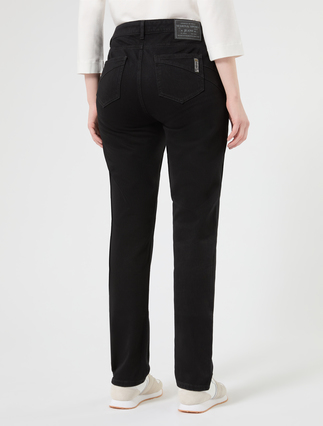 Compact, wonder-fit denim jeans - BLACK - Marina Rinaldi - 4