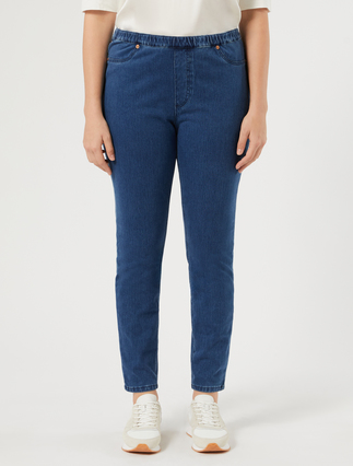 Leggings-fit jeans in jersey denim - MIDNIGHTBLUE - Marina Rinaldi - 3