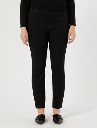 Leggings-fit jeans in jersey denim - BLACK - Marina Rinaldi - 3
