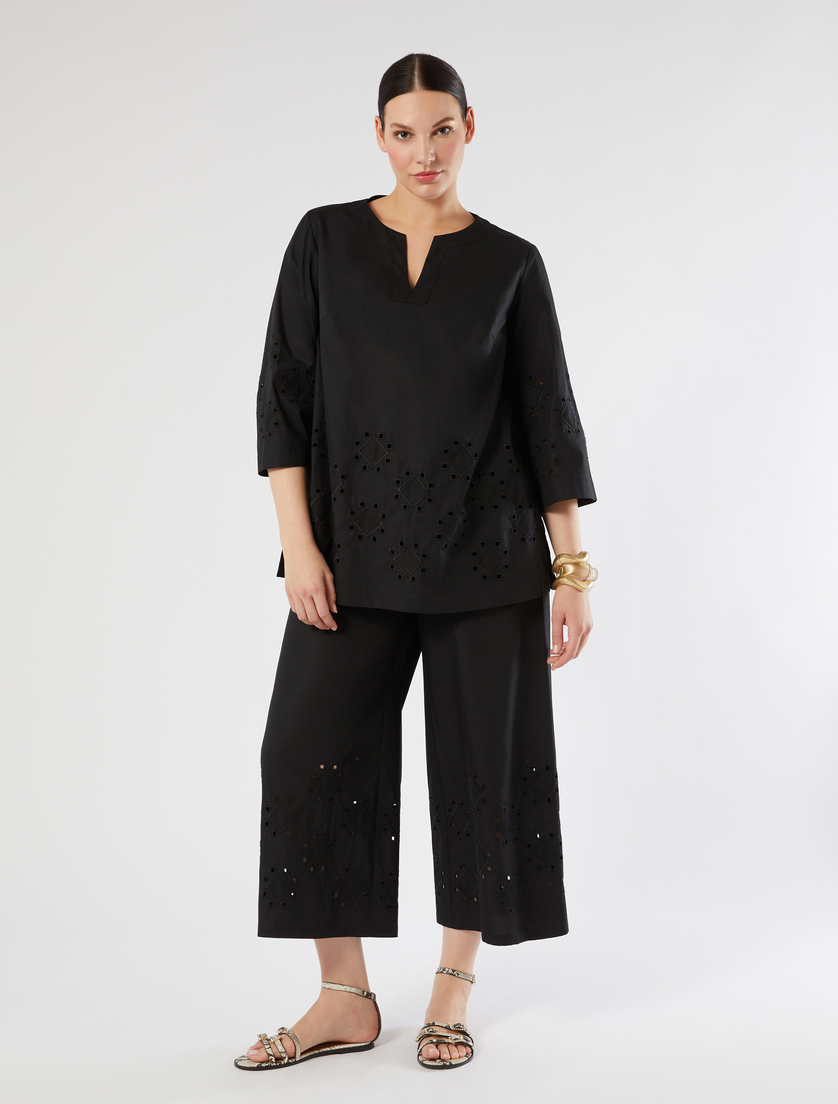 Poplin tunic with embroidery - Marina Rinaldi