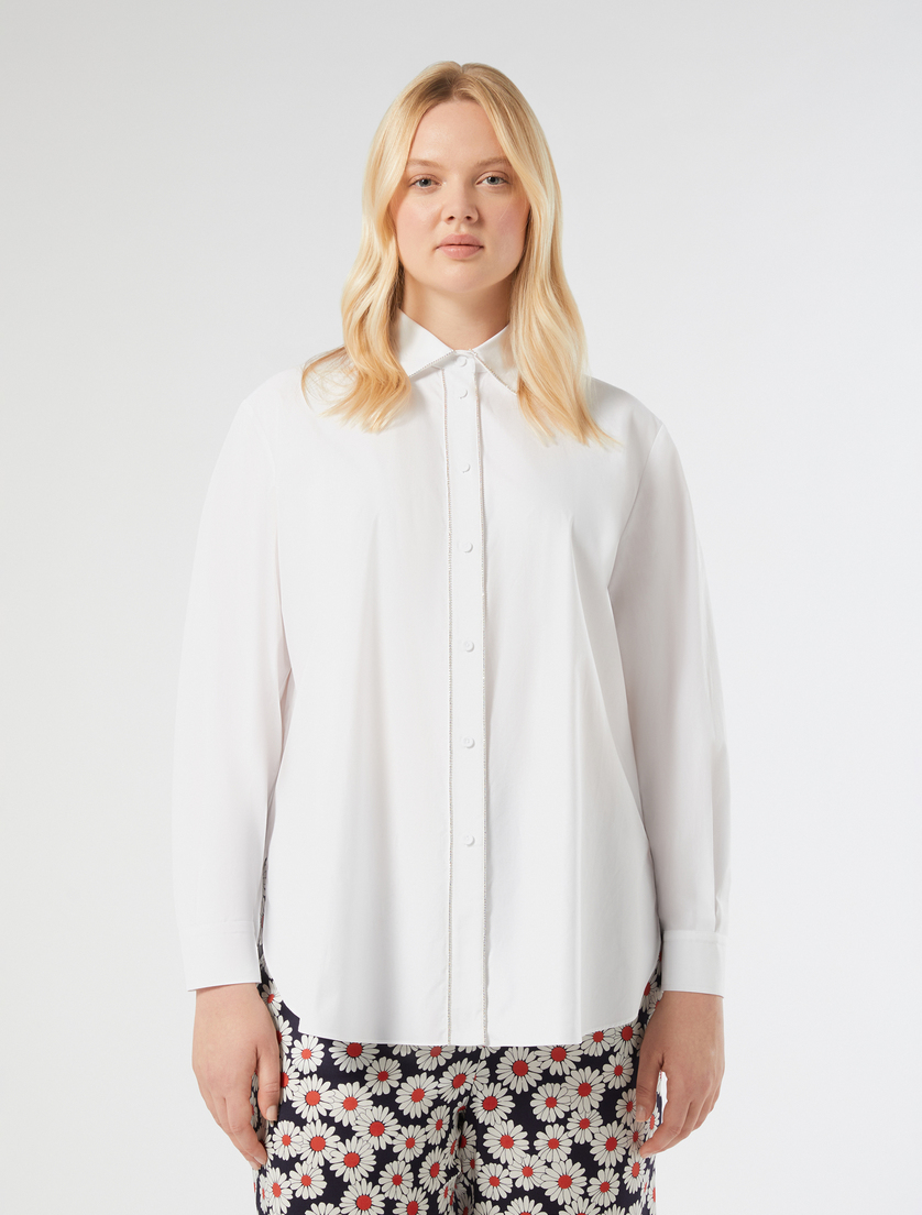Cotton poplin shirt - OPTICAL WHITE - Marina Rinaldi - 3
