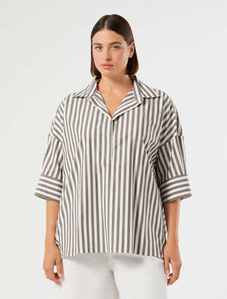 Tunique en popeline de coton - CHOCOLAT