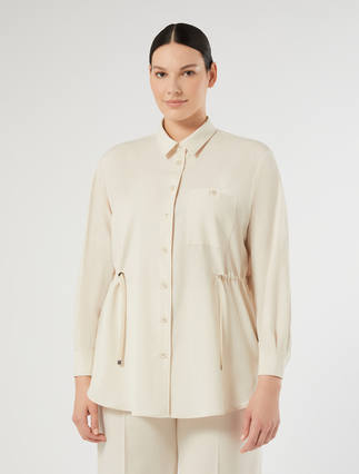 Casacca in lana natural stretch - ECRU