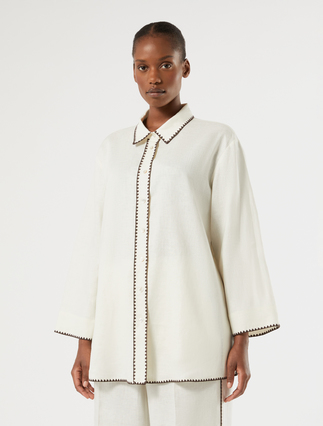 Linen canvas shirt - IVORY - Marina Rinaldi - 3