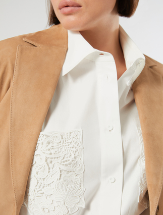 Embroidered poplin shirt - IVORY - Marina Rinaldi - 5