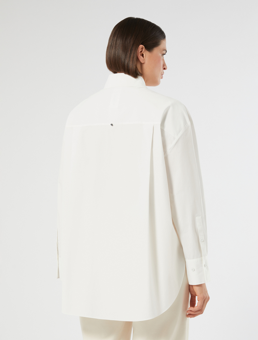 Embroidered poplin shirt - IVORY - Marina Rinaldi - 4