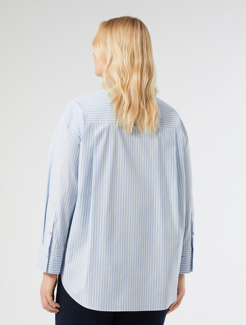 Embroidered poplin shirt - OPTICAL WHITE - Marina Rinaldi - 4