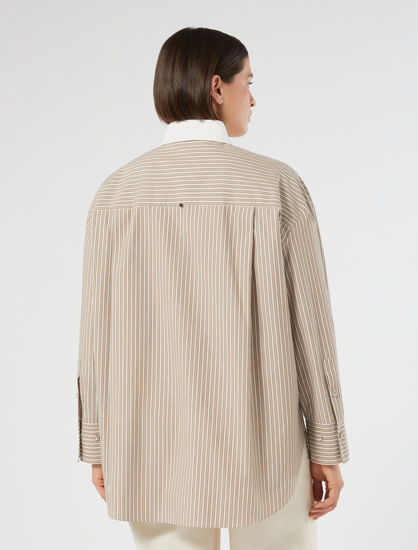 Embroidered poplin shirt - IVORY - Marina Rinaldi - 4