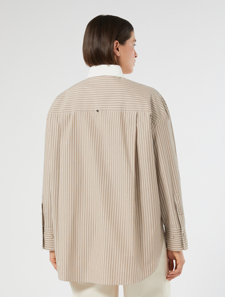 Embroidered poplin shirt - IVORY - Marina Rinaldi - 4